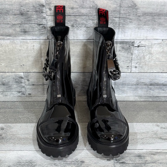 Zadig & Voltaire Women's Black Joe Cecilia Patent Leather Ankle Boots - SZ-5.US - Picture 3 of 11